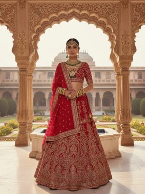 Elegant Red Bridal Lehenga Choli for Wedding Occasion