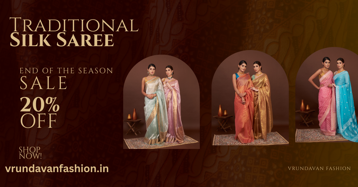 Brown and Gold Traditional Silk Saree Sale Facebook Ad