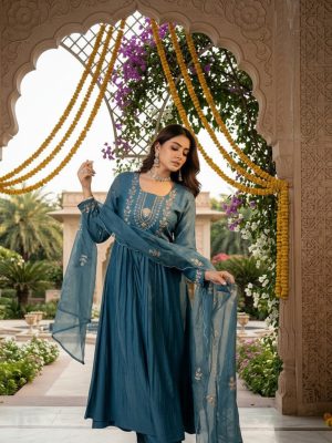 Beautiful embroidered kurti set for women featuring elegant design, soft fabric and traditional ethnic look perfect for festive and daily wear